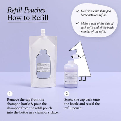 Davines LOVE Smooth Shampoo Refill Pouch 500ml