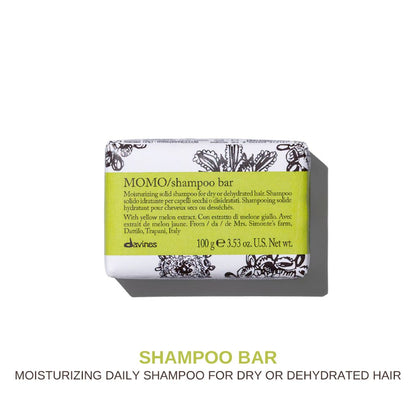 Davines MOMO Shampoo Bar: Moisturizing Solid Shampoo for Dry or Dehydrated Hair 100g